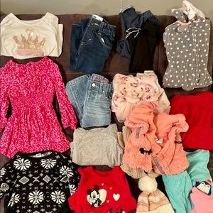 Toddler girls 2t 24m bundle lot Carters Old Navy etc cute pink princess